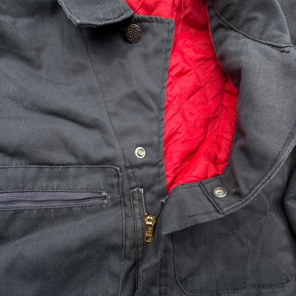 Vintage Madewell Mechanic Workwear Quilt Lined Coverall 36-38 x30 Large Gray Red - Picture 13 of 16